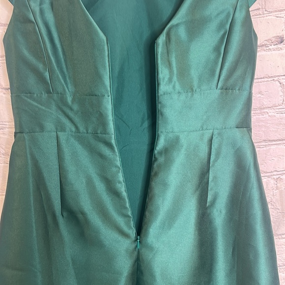 Alfred Sung Green Short Sleeve Evening Long Gown Size 10 Excellent Condition - Picture 10 of 10